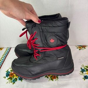 Cougar Women's 8M Chambly-SN Black & Red Winter Boots